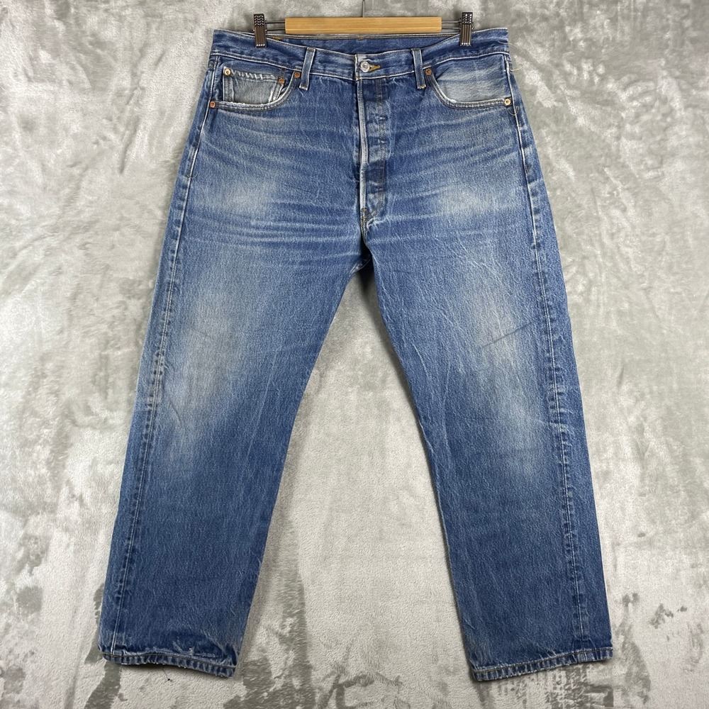 Vintage Levis 501 Jeans Mens fits 36x28 Whisker Fade 501-0000 Shrink Fit 501xx